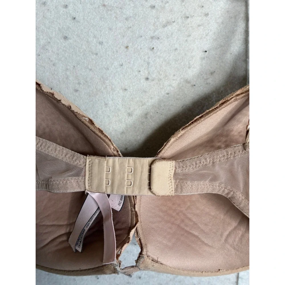 Victoria's Secret Floral Lace Push-Up Bra Tan Nude 34DD Underwire 122637-5EQ